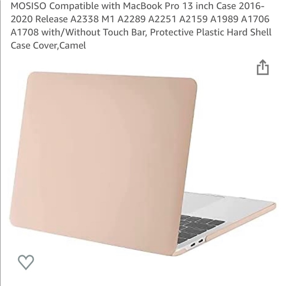 Mosiso Camel MacBook Pro 13in case 2016-20 model